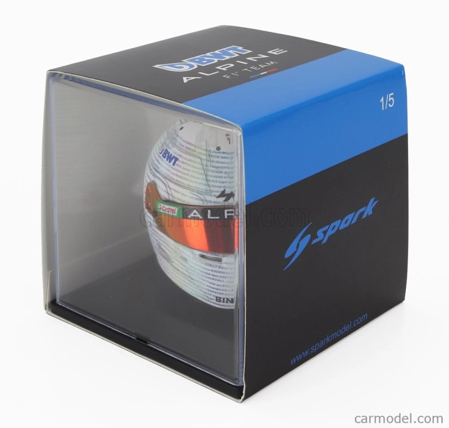 Spark-model Bell helmet F1 Casco Helmet Renault A523 Team Bwt Alpine N 31 British Gp 2023 Esteban Ocon 1:5 Bílá