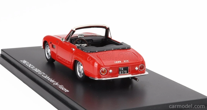 Esval model Osca 1600gt Fissore Cabriolet Open 1963 1:43 Červená Černá