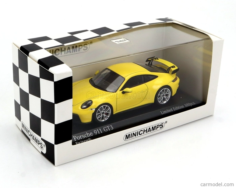 Minichamps Porsche 911 992 Gt3 Coupe 2020 - Silver Rims 1:43 Žlutá