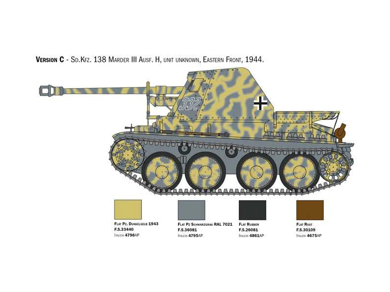 Italeri Marder III Ausf. H Sd. Kfz. 138 s posádkou (1:35)
