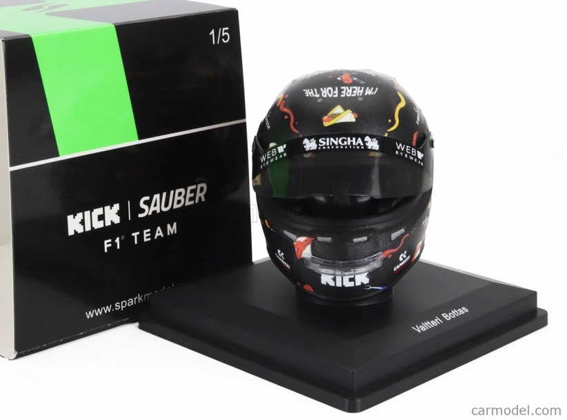 Spark-model Bell helmet Casco Helmet F1 Valtteri Bottas Team Stake Kick Sauber N 77 Australian Gp 2024 1:5 Black