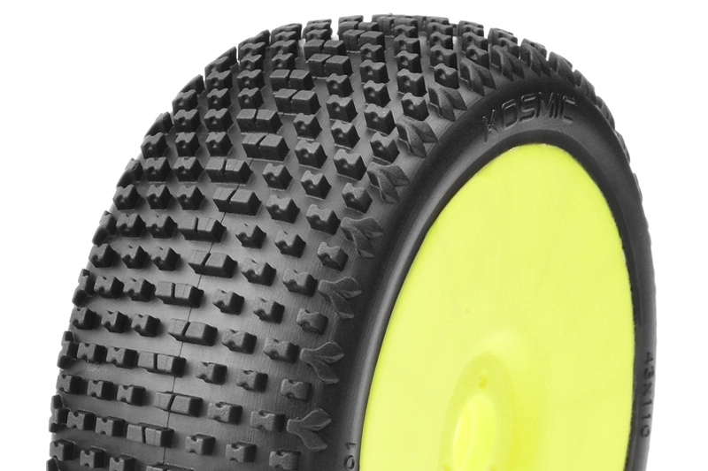 1/8 Off Road Buggy nalepené gumy, KOSMIC, žlté disky, Super Soft zmes, 1 pár