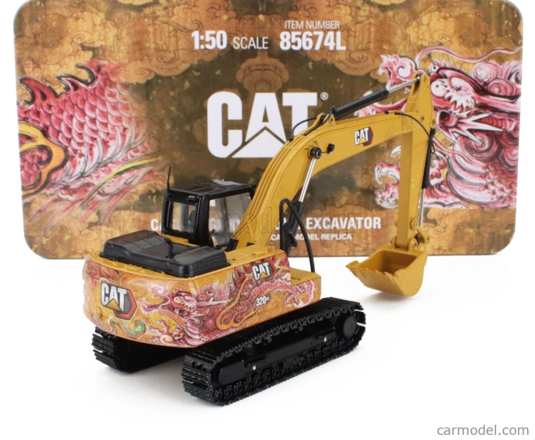 Dm-models Caterpillar Cat320 Gx Escavatore Cingolato - Tractor Hydraulic Excavator Scraper 1:50 Žlutá Černá