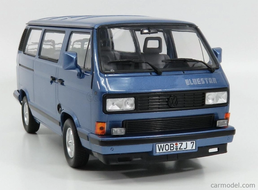 Norev Volkswagen T3 Multivan Minibus Blue Star 1992 1:18 Light Blue Met