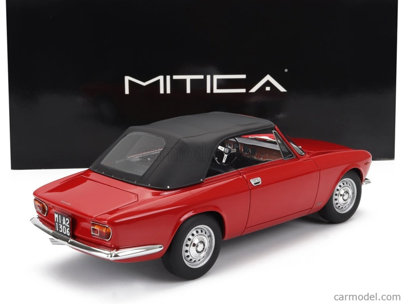 Mitica Alfa romeo Giulia 1600 Gtc Cabriolet uzavretý 1964 - interiér čierny 1:18 Rosso Alfa - červená