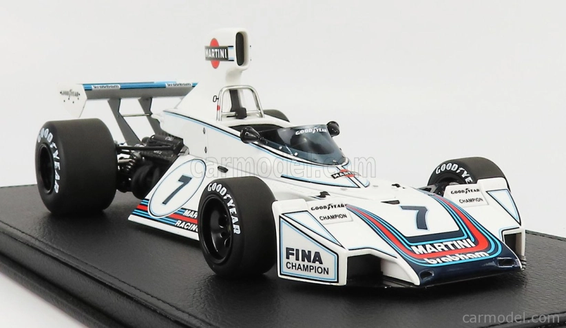 Gp-replicas Brabham F1 Ford Bt44b Martini N 7 Season 1975 Carlos Reutemann - Con Vetrina - With Showcase 1:18 Bílá