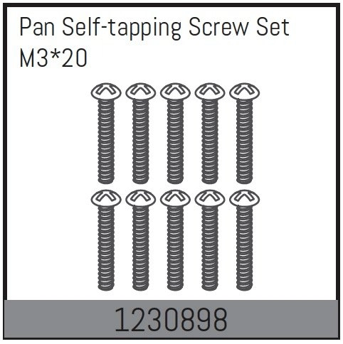 1230898 - M3*20 Pan self-tapping Screw Set (10)