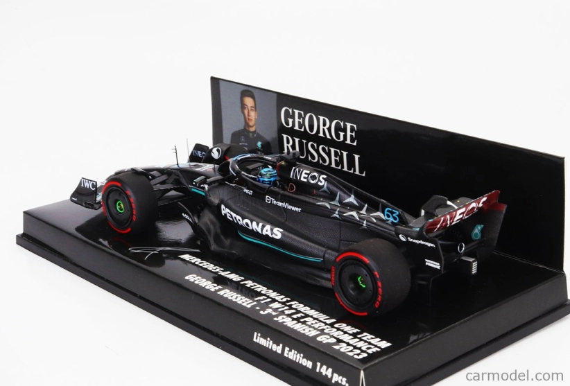 Minichamps Mercedes gp F1 W14 Team Mercedes-amg Petronas Formula One N 63 3rd Spain Gp 2023 George Russell 1:43 Matt Black
