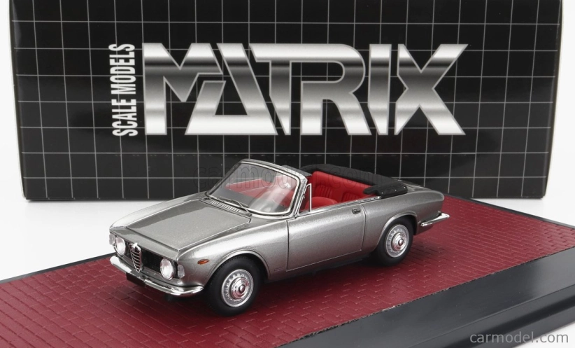 Matrix modely v mierke 1:43 Alfa romeo Giulia Gtc Cabriolet Open 1964 Strieborná