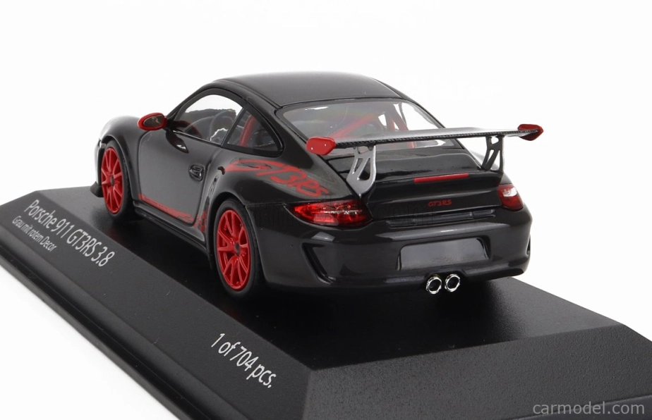 Minichamps Porsche 911 997-2 Gt3 Rs 3.8 Coupe 2009 - Red Wheels 1:43 Grey