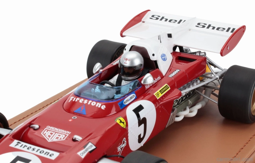 Tecnomodel Ferrari F1  312b2 N 5 German Gp (with Pilot Figure) 1971 Mario Andretti - Con Vetrina - With Showcase 1:18 Červená Bílá