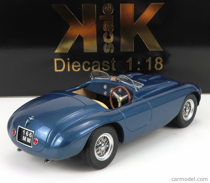 Kk-scale Ferrari 166mm Barchetta Spider 1949 1:18 Modrá