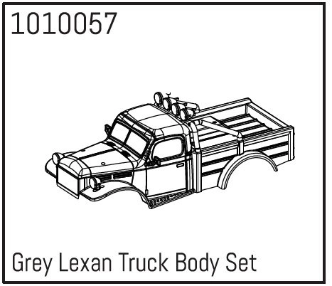 HBP240146 - (1010057) Grey Lexan Power Wagon Body Set