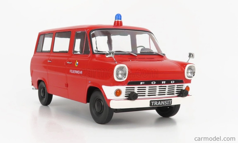 Kk-scale Ford england Transit Minibus Fire Brigade 1965 1:18 Red