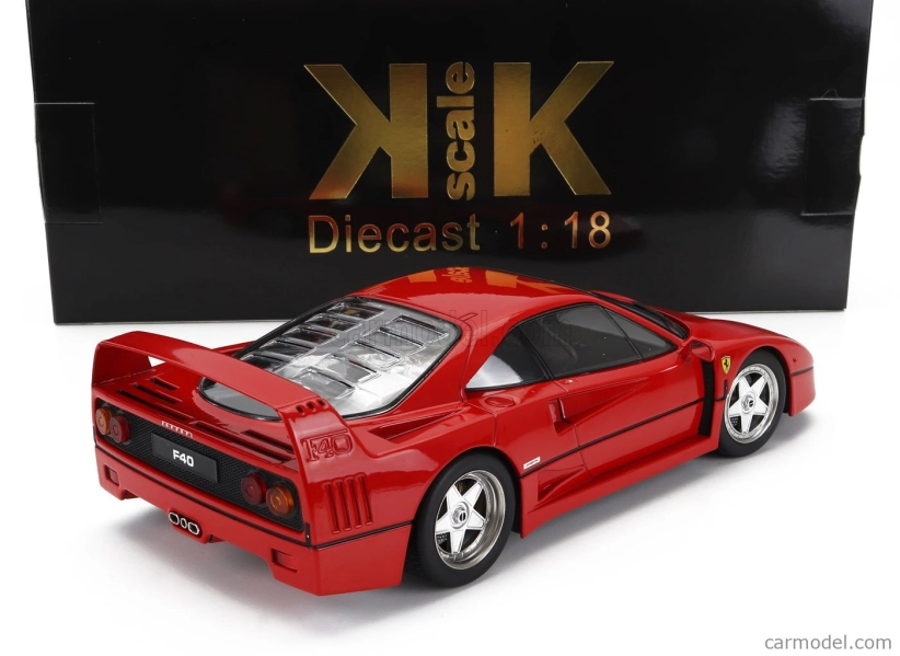 Kk-scale Ferrari F40 1987 - Black Interior 1:18 Rosso Ferrari Červená