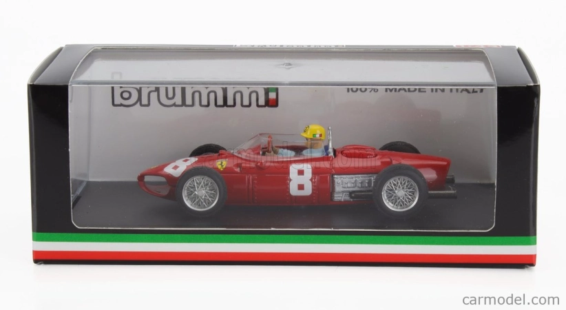 Brumm Ferrari F1 156 N 8 Italy Monza Gp 1961 Ricardo Rodriguez - With Driver Figure 1:43 Red