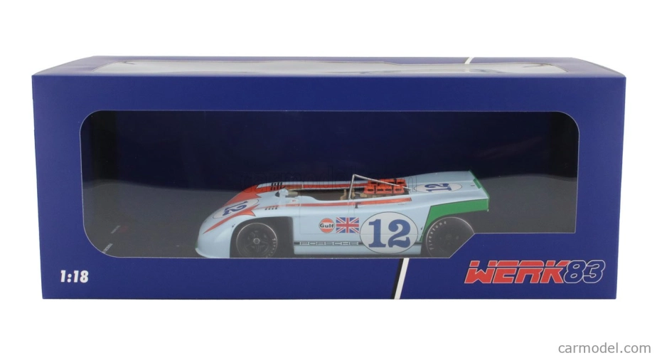 Werk83 Porsche 908/03 Spider Team Gulf N 12 Winner Targa Florio 1970 Jo Siffert - Brian Redman 1:18 Svetlo modrá oranžová