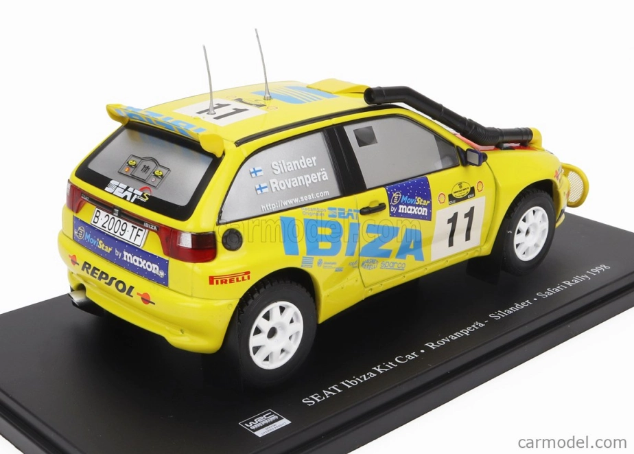 Edicola Seat Ibiza Kit Car N 11 5th Rally Safari 1998 Harri Rovanpera - Voitto Silander 1:24 Žltá