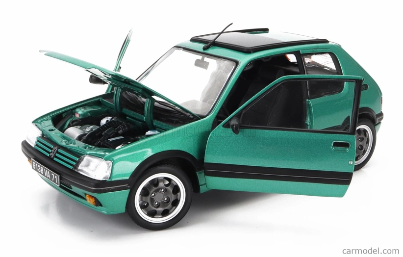 Norev Peugeot 205 1.9 Gti Griffe so strešným oknom 1991 1:18 Zelená