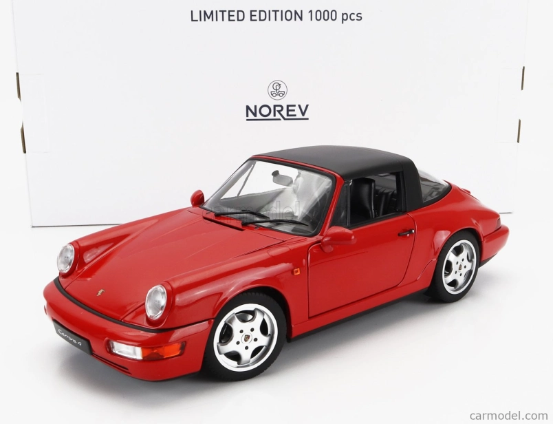 Norev Porsche 911 964 Carrera 4 Targa 1990 1:18 Red