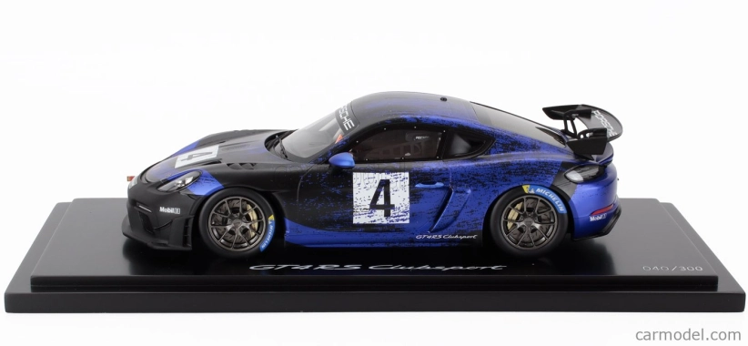 Spark-model Porsche 718 (982) Cayman Gt4 Rs N 4 Clubsport 2023 - Con Vetrina - S vitrínou 1:18 Blue Black