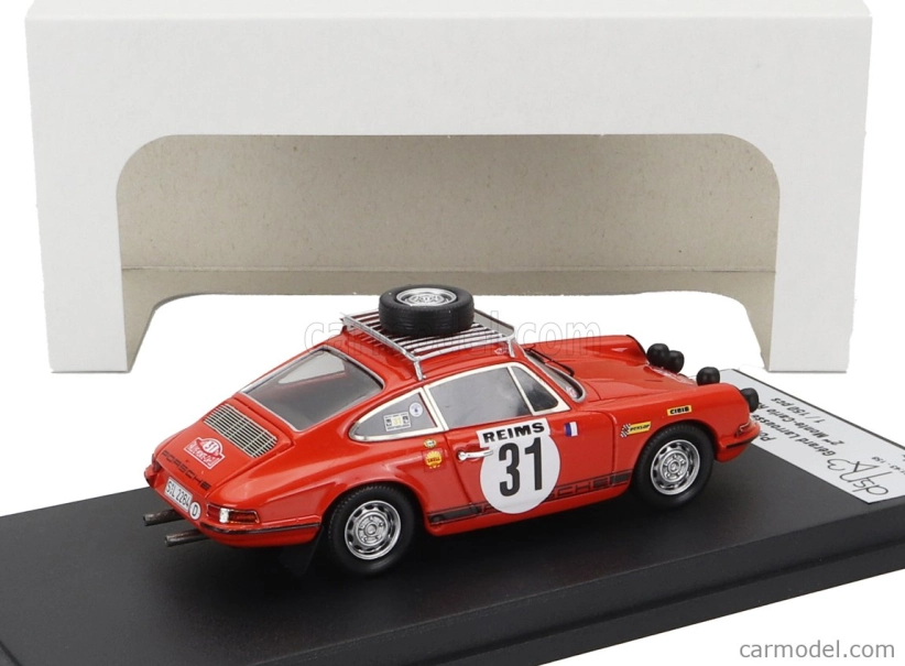 Trofeu Porsche 911s Coupe (night Version) N 31 2nd Rally Montecarlo 1969 Gerard Larrousse - Maurice Gelin 1:43 Orange