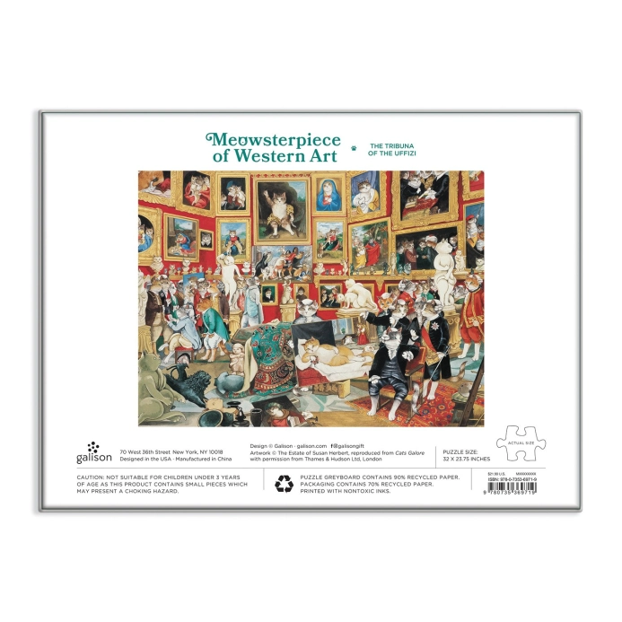 Galison Puzzle Tribuna Uffizi s kočkami 1500 dílků - poškozený obal
