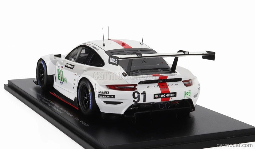 Spark-model Porsche 911 991-2 4.2l Team Porsche Gt N 91 Winner Lmgte Pro Class 24h Le Mans 2022 Gianmaria Bruni - Richard Lietz - Frederic Makowiecki 1:18 Bílá Šedá Červená