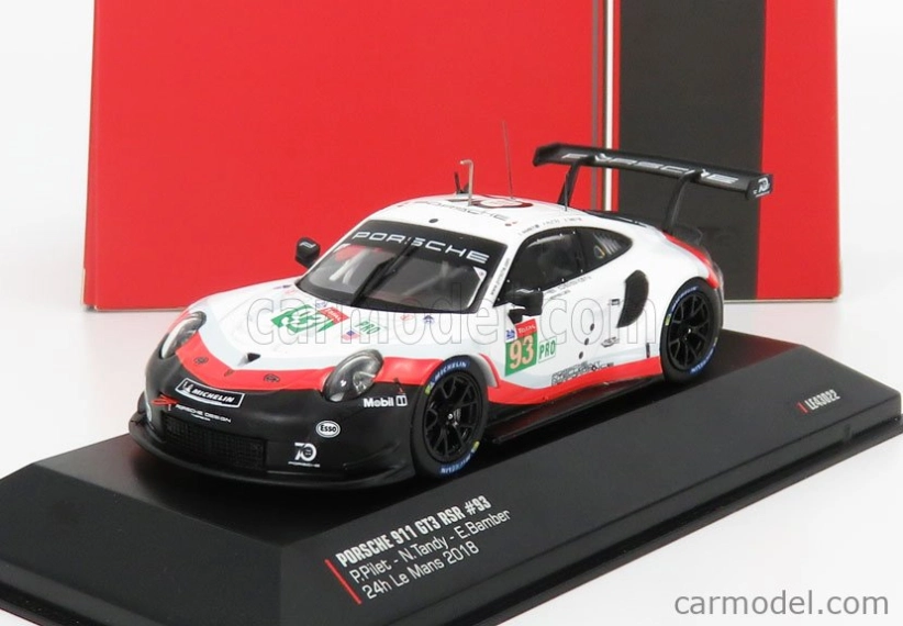 Ixo-models Porsche 911 991 Rsr Team Porsche Gt N 93 Lmgte Pro 24h Le Mans 2018 P.pilet - N.tandy - E.bamber 1:43 Biela čierna červená