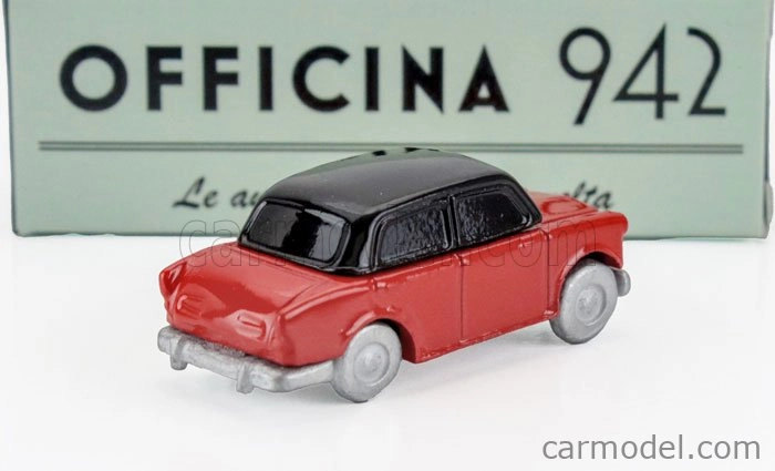 Officina-942 Fiat 600 Berlina Carrozzeria Mantelli 1957 1:76 Červená Černá