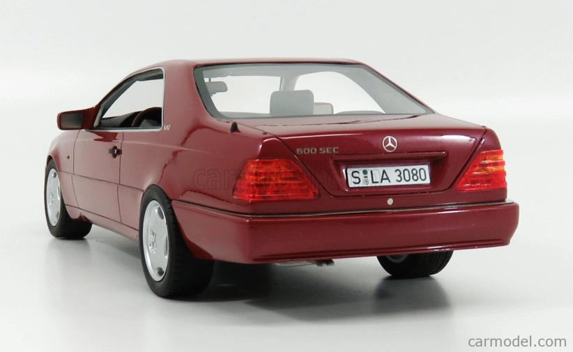 Modely Mercedes benz S-class 600sec Coupe (c140) 1992 1:18 Red Met