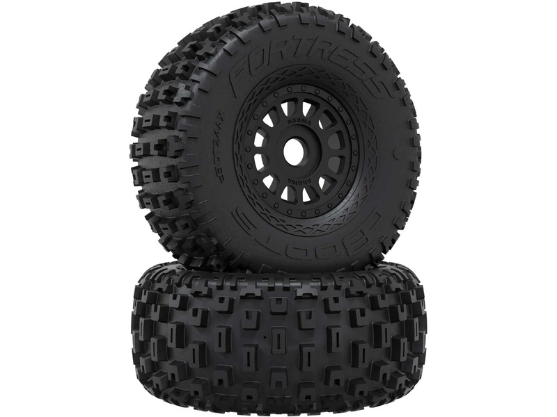 Arrma kolo s pneu dBOOTS FORTRESS, disk černý (2)