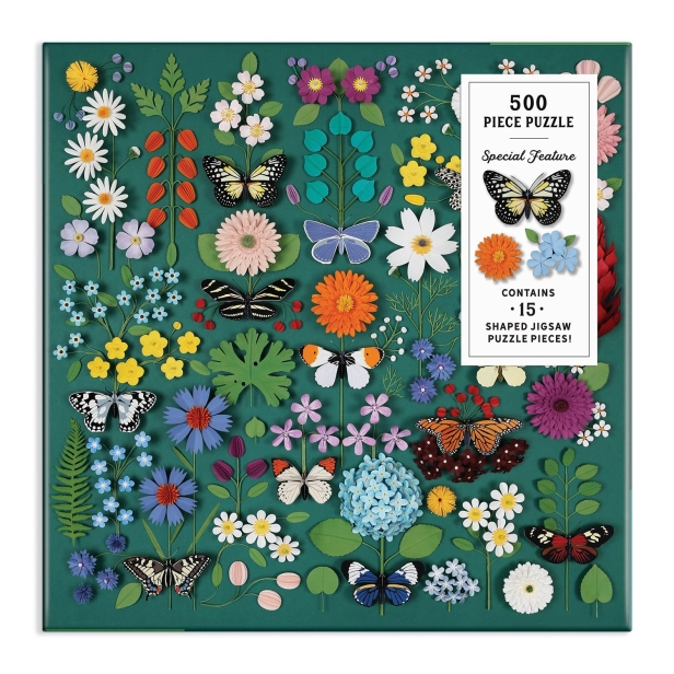 Galison Puzzle Motýlí botanická zahrada 500 dílků