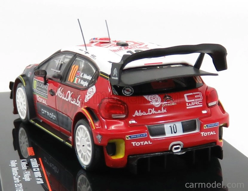Ixo-models Citroen C3 Wrc Abu Dhabi N 10 Rally Montecarlo 2018 K.meeke - P.nagle 1:43 Červená Biela Sivá