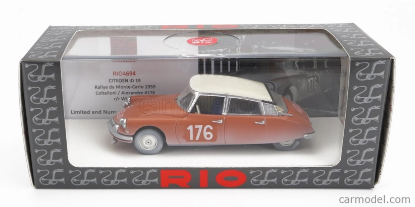 Rio-models Citroen Id19 N 176 Víťaz Rally Montecarlo 1959 P.coltelloni - P.alexandre 1:43 Červená
