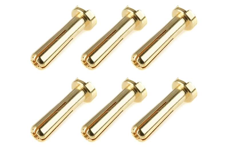 Koralovo pozlátený konektor 4,0 mm samec zahnutý (6)