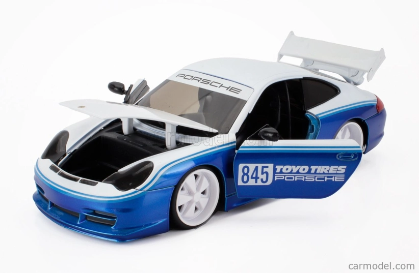 Jada Porsche 911 996 Gt3 Toyo Tires N 845 Racing Coupe 1999 1:24 Bílá Modrá