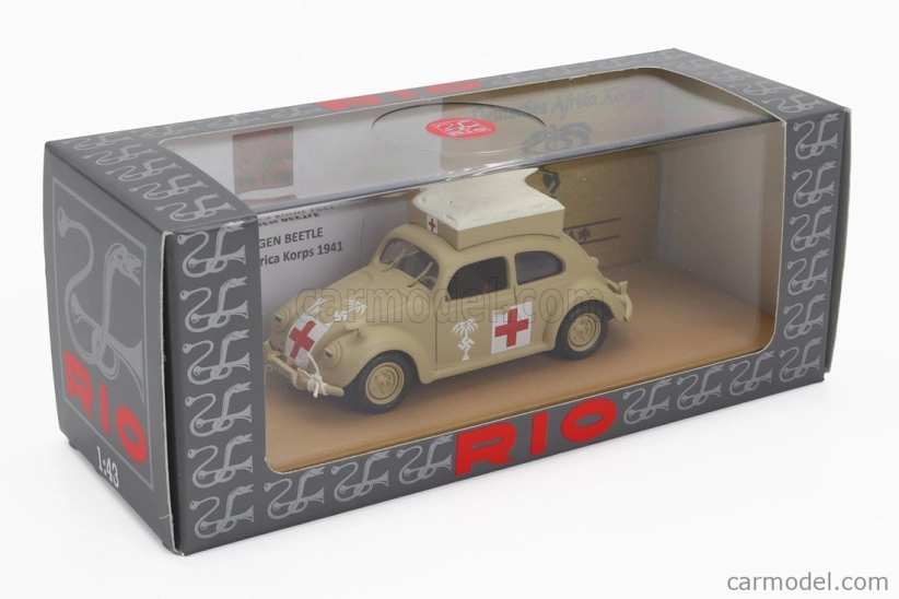 Rio-models Volkswagen Beetle Kafer Maggiolino Ambulance Africa Korps 1941 1:43 Vojenský Písek