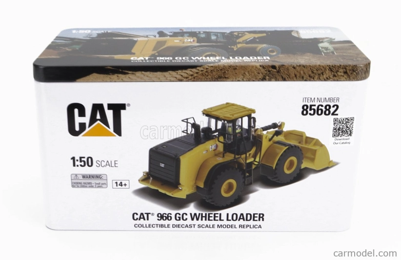 Dm-models Caterpillar Cat966gc Ruspa Gommata - Scraper Tractor Wheel Loader 1:50 Žlutá Černá
