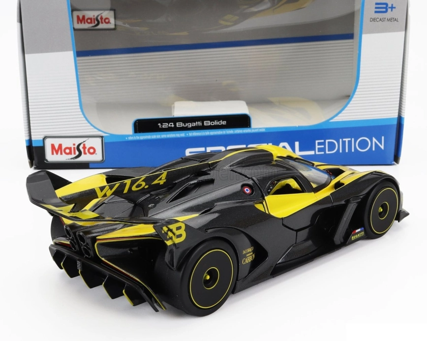 Maisto Bugatti Bolide W16 8.0 Four-turbo 1850hp 500km/h 2020 1:24 Žlutá Černá