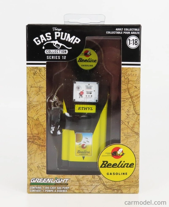 Greenlight Accessories Benzínová pumpa Wayne 100-a Beeline 1948 1:18, žlutá