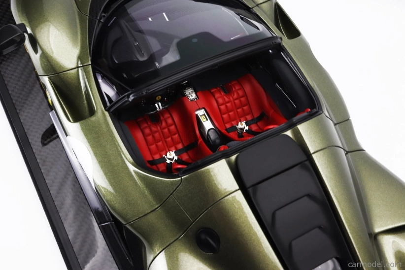 Bbr-models Ferrari Daytona Sp3 Serie Icona N 10 Open Roof 2022 - Con Vetrina - With Showcase 1:12 Verde Manzoni Lucido - Zelená Met Stříbrná