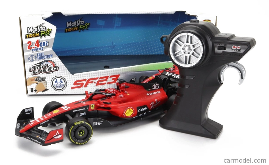ROZBALENÉ – Maisto Ferrari F1 Sf-23 Team Scuderia Ferrari N 16 Sezóna 2023 Charles Leclerc 1:24 Červená Čierna