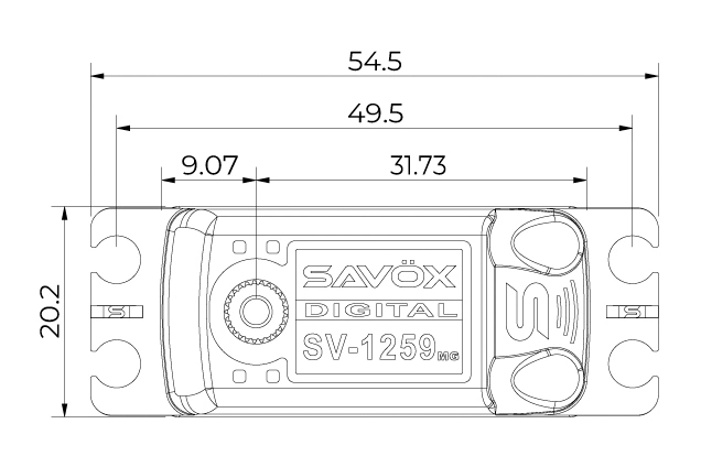 SV-1259MG HiVOLT digitálne servo - LOW PROFILE (22kg-0,075s/60°)