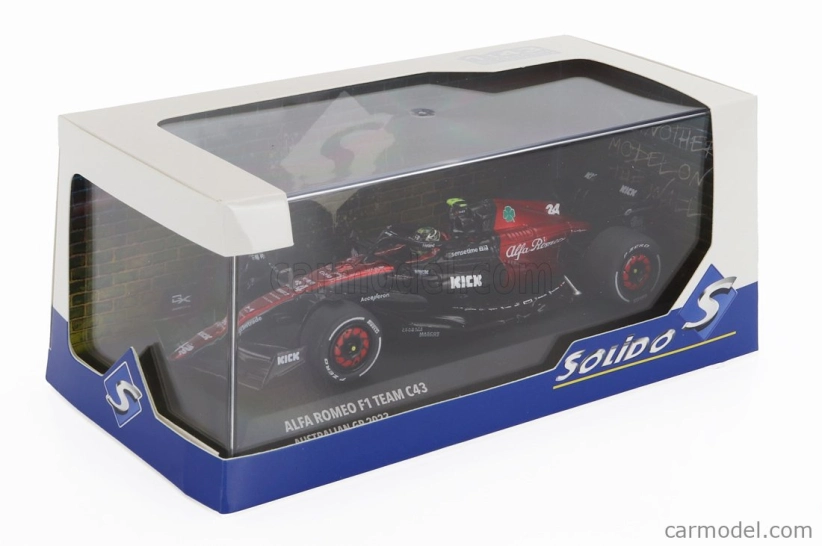 Solido Alfa romeo F1 C43 Team Stake N 24 Australian Gp 2023 Guanyu Zhou 1:43 Černá Červená