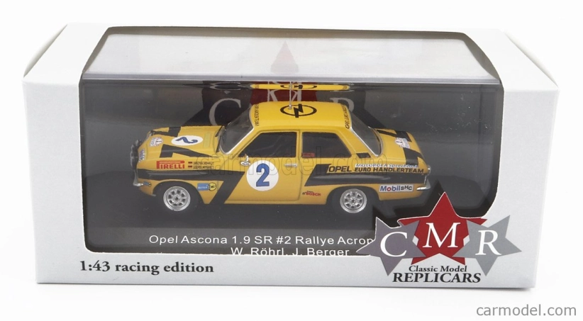 Cmr Opel Ascona 1.9 Sr N 2 Rally Acropolis 1975 W.rohrl - J.berger 1:43 Žlutá Černá