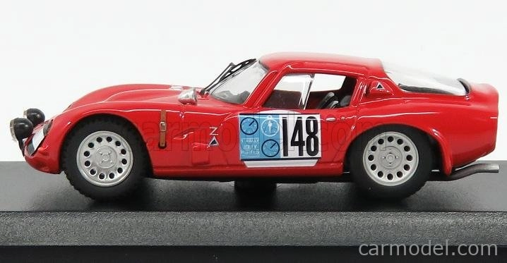Najlepší model Alfa romeo Tz2 N 148 Rally Pergusa Jolly Hotel 1965 De Adamich - Lini 1:43 Red