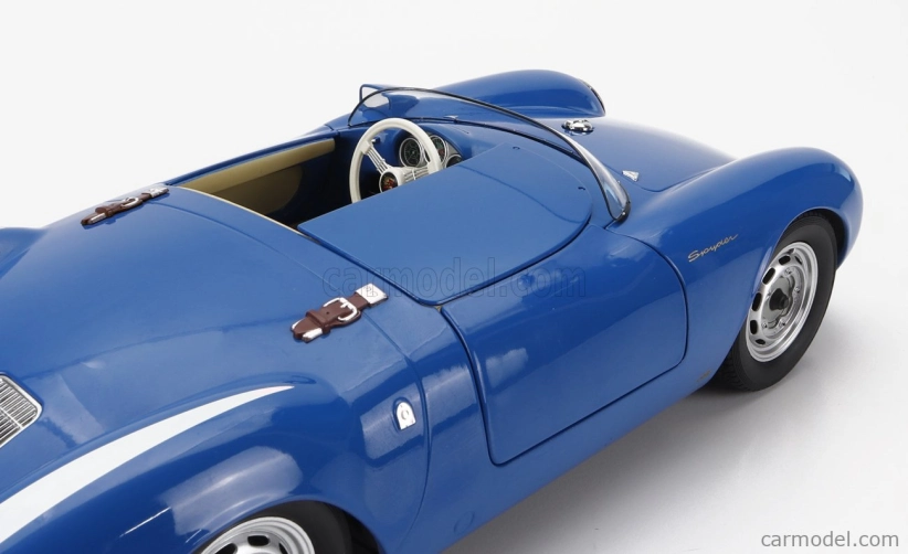 Porsche 550a Spider 1956 v mierke 1:12 modrá