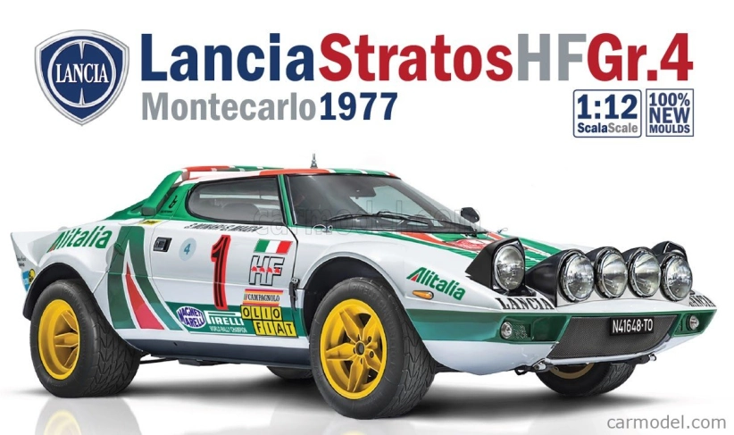 Italeri Lancia Stratos Hf Alitalia Gr.4 (nočná verzia) N 1 Winner Rally Montecarlo 1977 Sandro Munari - Silvio Maiga + Stratos Hf Street Version 1974 1:12 /