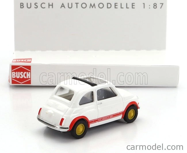 Busch Fiat 500 Abarth 595 Open Roof 1965 1:87 Bílá Červená